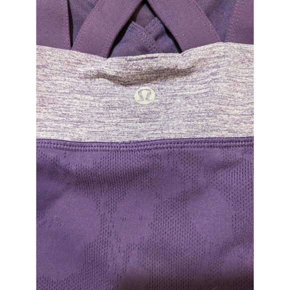 Lululemon Womens Chaturanga Tank Top Heathered Concord Grape Size 6 Double Strap - Picture 7 of 10